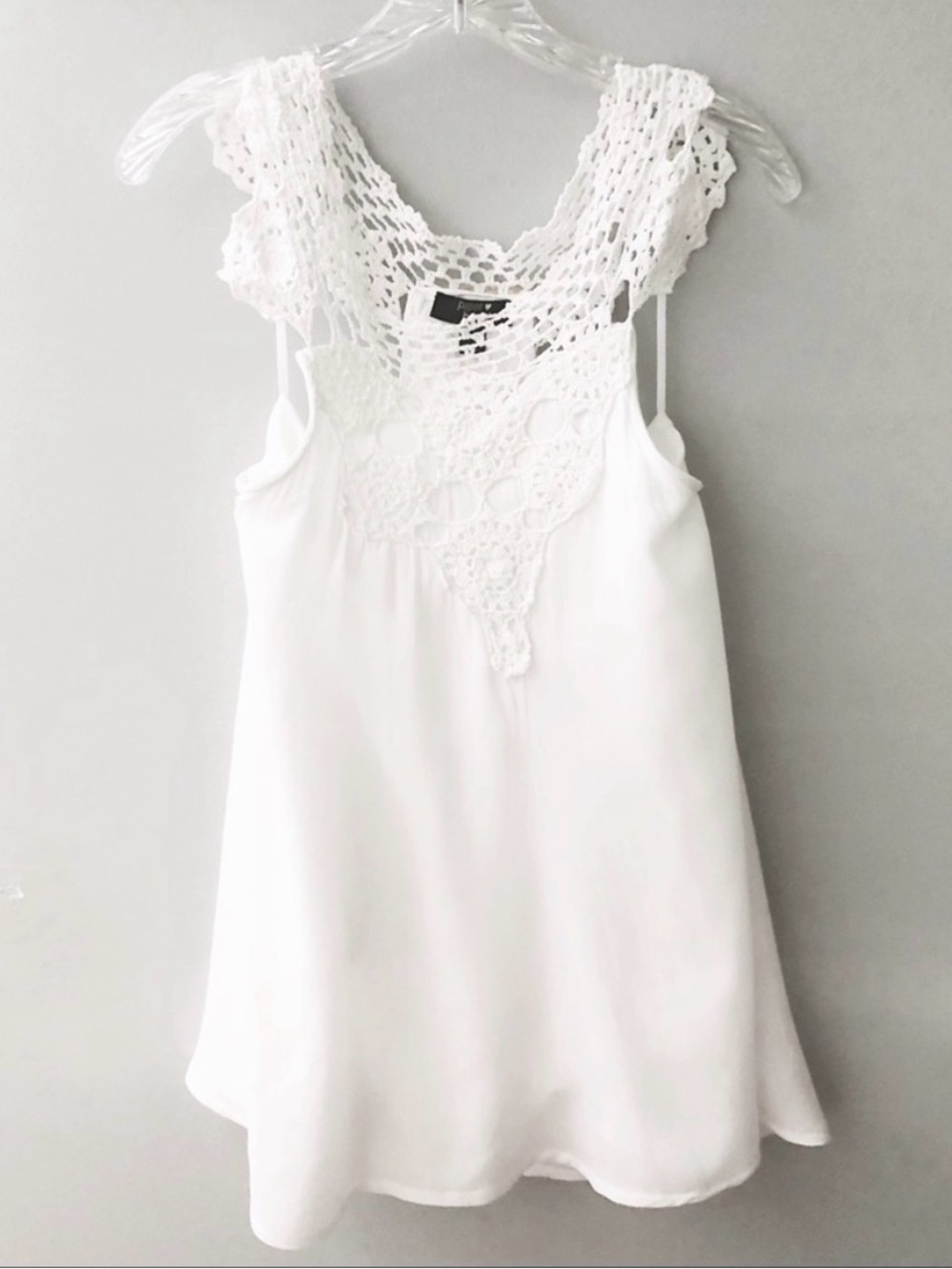 paper heart Ivory Cotton Crochet Trim Sundress, Size 6